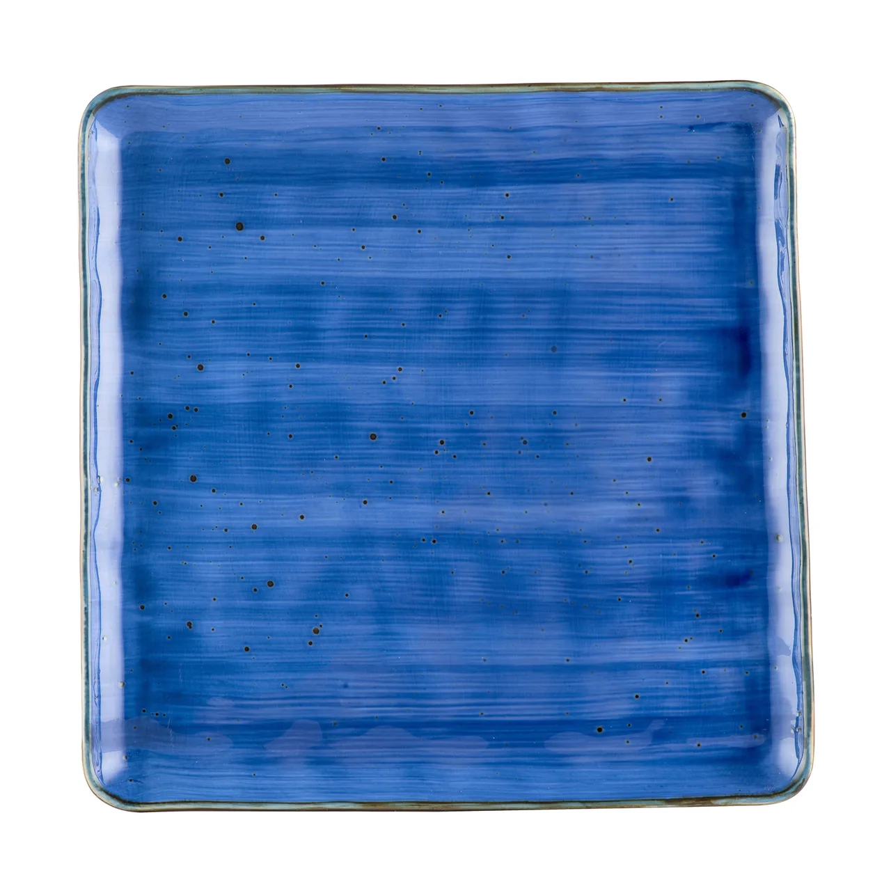 CAC China TUS-SQ21-BLU Tucson Square Plate, 12" x 12" x 3/4" Porcelain, Blue Glaze, Safe - Dozen