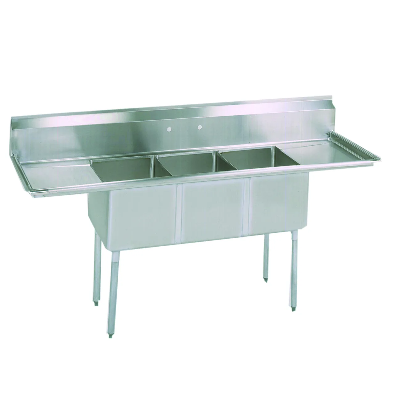 BK Resources BKS-3-18-12-24T Three Compartment Sink, 102"W X 23-13/16"D X 43-3/4"H