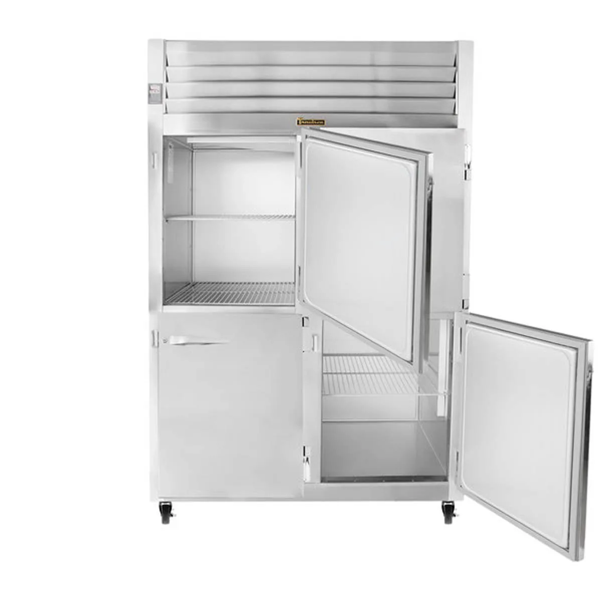 Traulsen G20002 52" 2-Section Reach-In Refrigerator w/ 4 Solid Half-Doors (hinged right/right), Top Mount, 46 cu. ft.