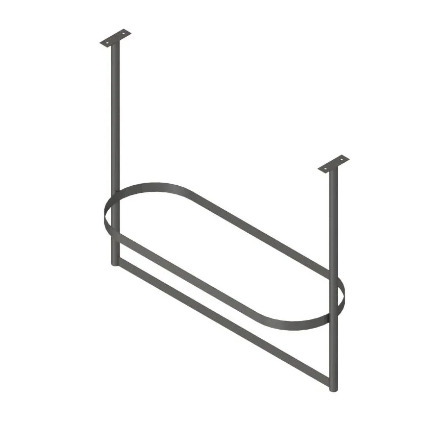 John Boos PRTC1-C 43" Stainless Steel Triple Bar Ceiling Mounted Pot Rack with 12 Double Prong Hooks