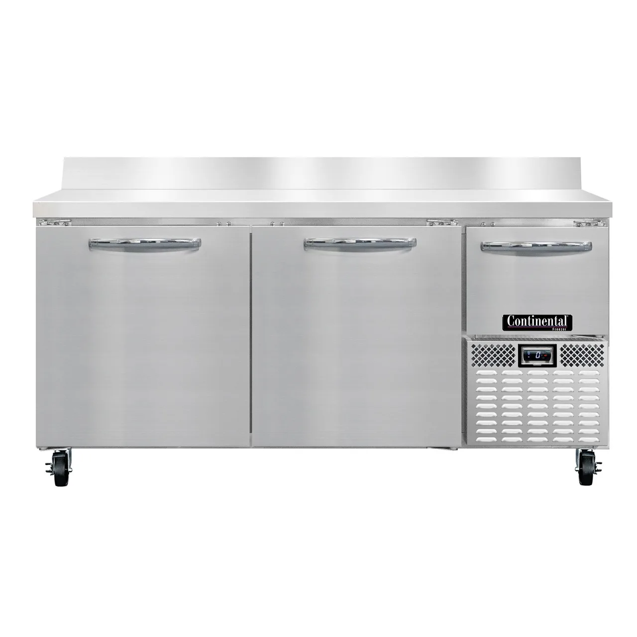 Continental Refrigerator FA68NBS 68" 2-Section Worktop Freezer w/ 2 Full & 1 Half Door