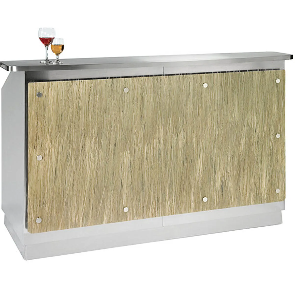 Lakeside 76111 Wilson 50 lb. Ice Bin (2) 7-Bottle Speed Rail-72" Portable Bar