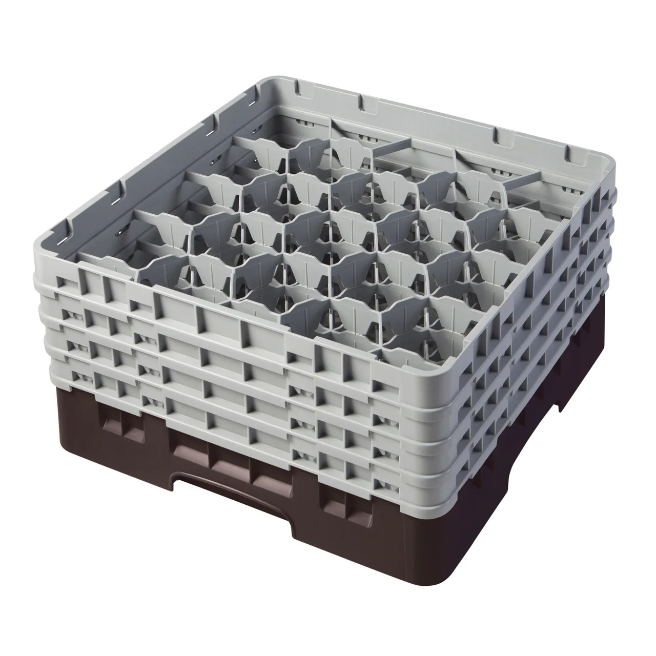 Cambro 20S800167 Camrack Glass Rack, Full Size, 20 Compartments, Brown, 19-3/4 x 19-3/4 x 10-1/2, HACCP