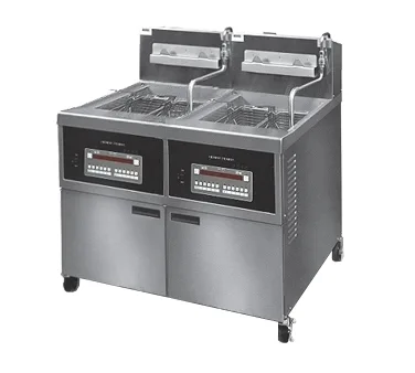 Henny Penny OFG342.0 Multiple Battery Gas Fryer w/ (2) 90 lbs Frypots, Built-In Filter, Open Pot
