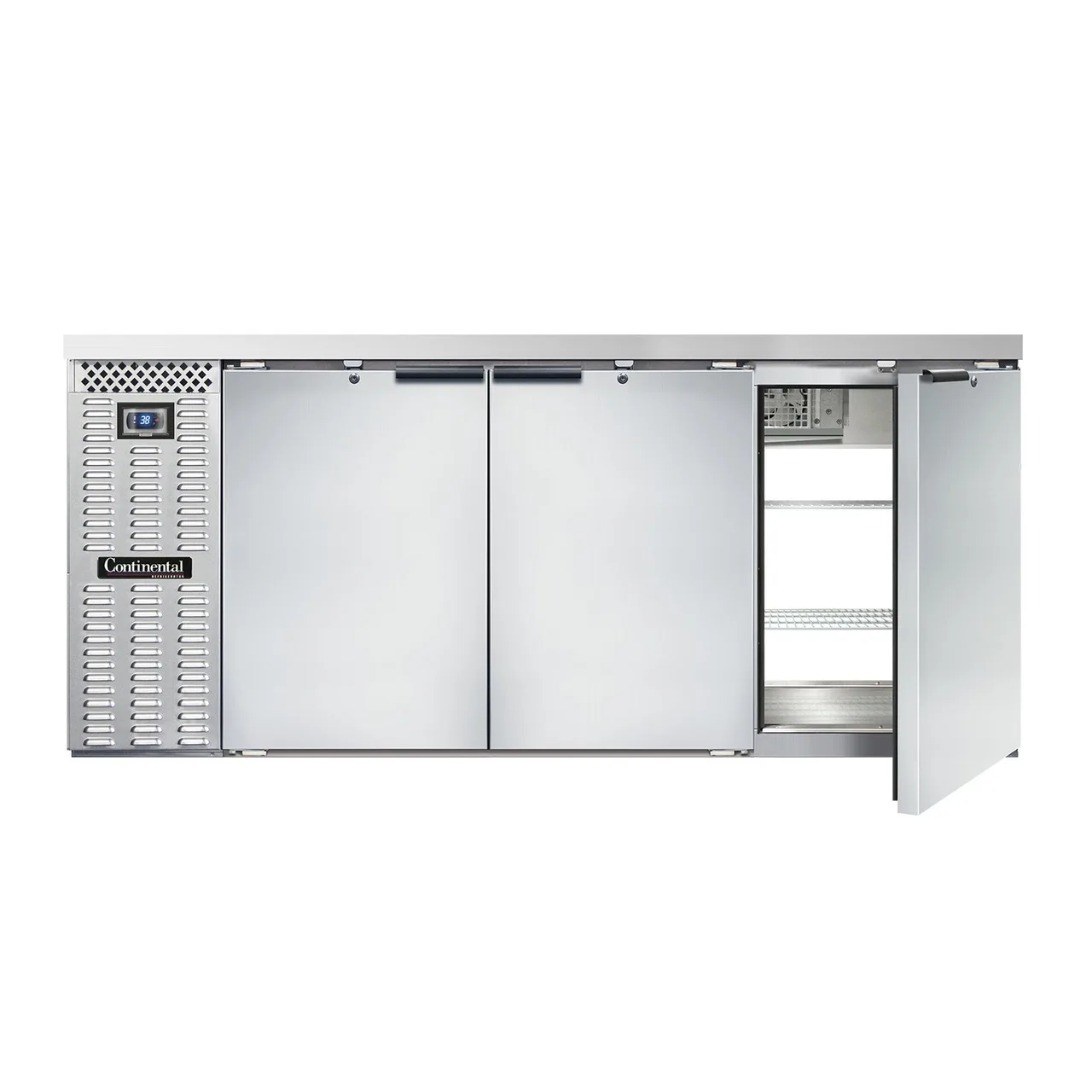 Continental Refrigerator BB79SNSSPT Pass-Thru Back Bar Cooler w/ 22 Cu Ft, 6 Solid Doors, 79"