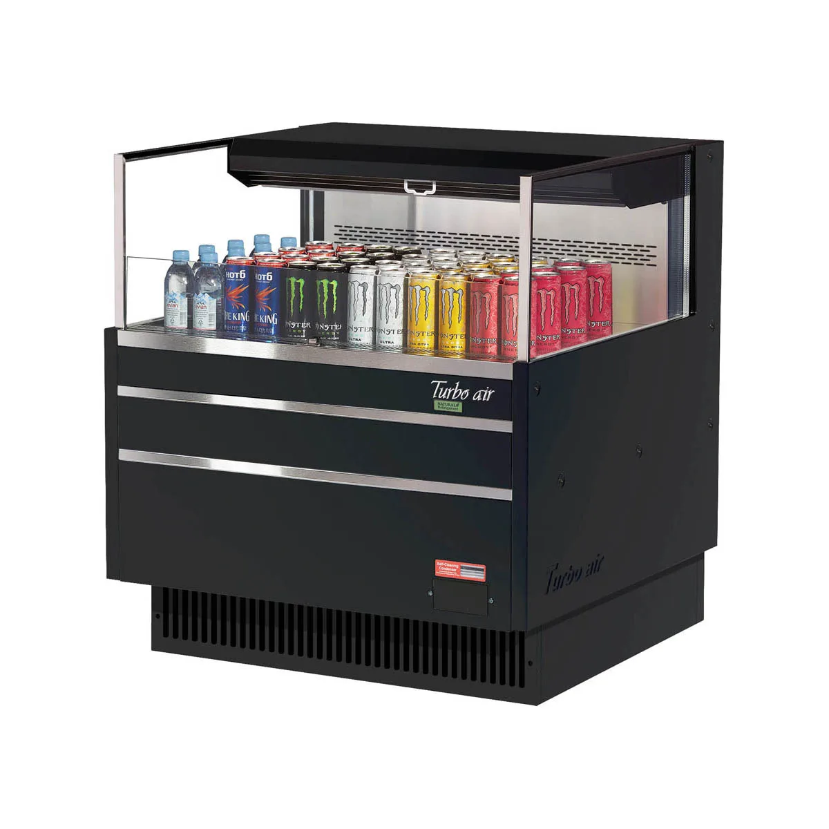 Turbo Air TOM-36L-UF-W(B)-1S-N 34" Horizontal Open Air Merchandiser, Specify Exterior, Self-Contained