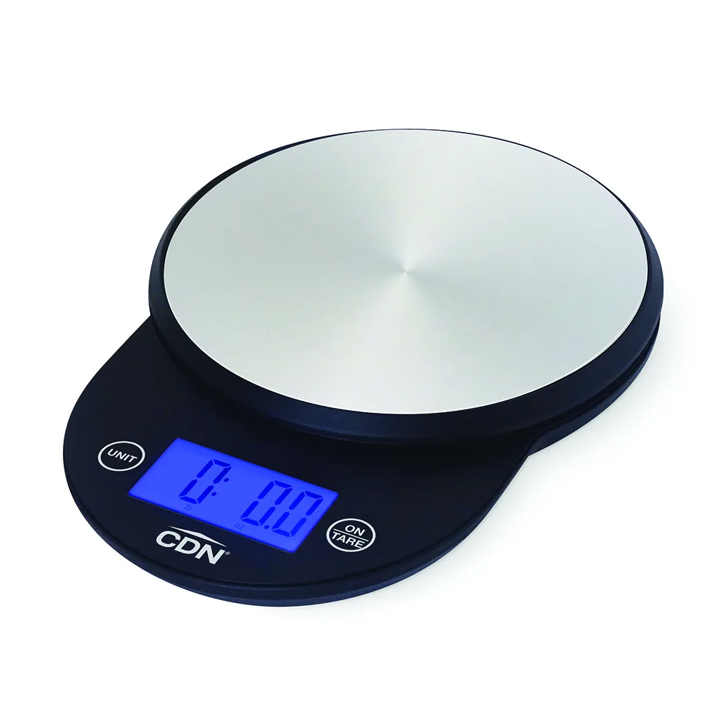 CDN SD1104-BK Digital Scale, 6"W X 8-1/8"D, 4-1/2" Dia. Platform