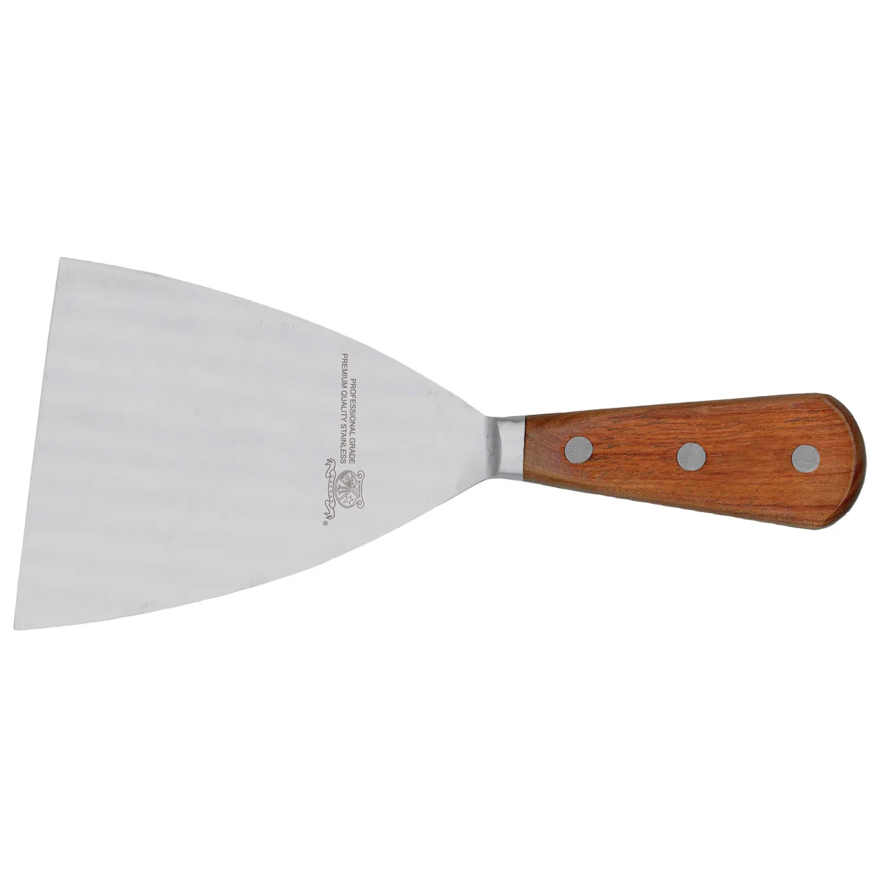 Omcan USA 18316 Pan Scraper - 4" x 5" Stainless Steel Bowl Scraper With Wood Handle - Smallware