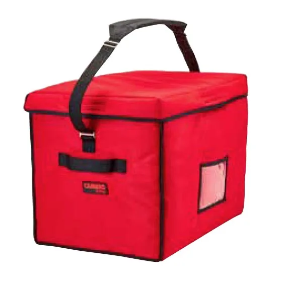 Cambro GBD211517521 GoBag Stadium Delivery Bag, 21" x 15" x 17", Velcro Lid, Nylon, Cambro Red, Insulated, Machine Washable