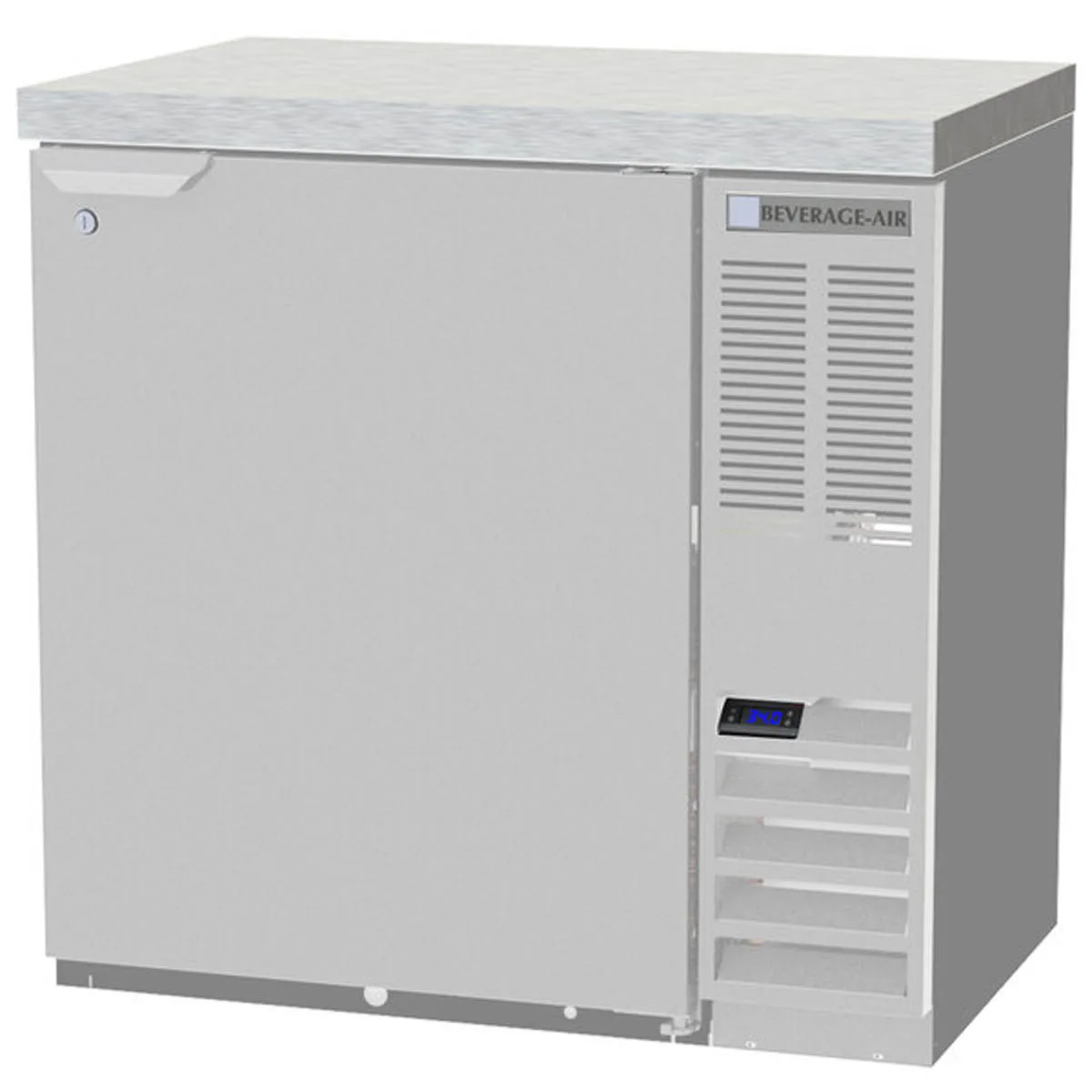 Beverage Air BB36HC-1-F-S-27 36" 1 Section Black Back Bar Cooler with Solid Door