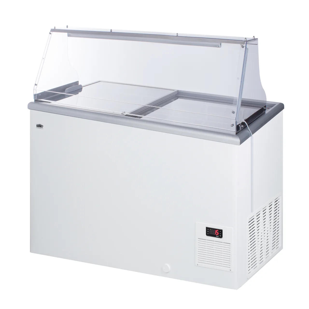Summit NOVA35PDC 43" Gelato/Ice Cream Dipping Cabinet w/ Curved Sneeze Guard