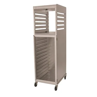 NU-VU CR18 18 Pan Full Height Aluminum Open / Closed Bread Cabinet w/ 3-1/4" Bottom Load Slides