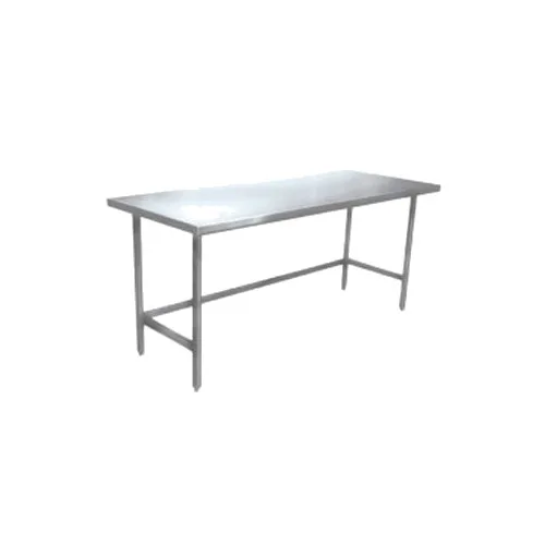 Winholt DTR-2436-14 36" Open Base Work Table with Side & Rear Crossrails, 14 Gauge Flat Top - 24"D