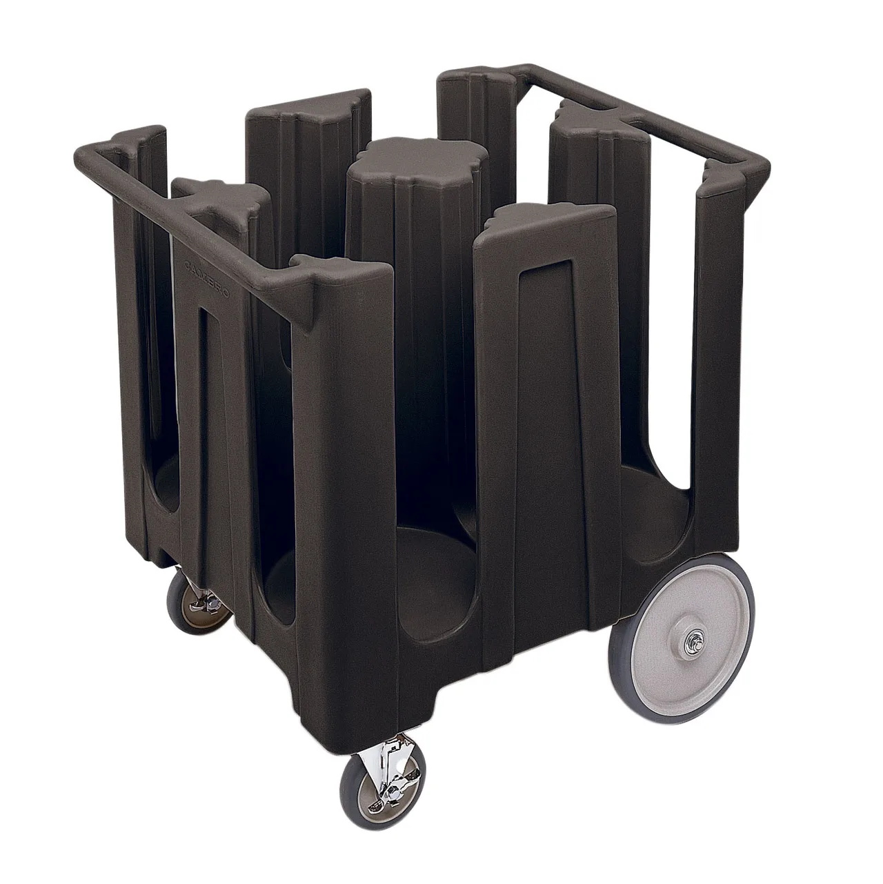 Cambro DC1225110 240 Plate Black Polyethylene Dish Dolly Cart, 32-3/4"L x 27-1/2"W, 4 Columns, NSF