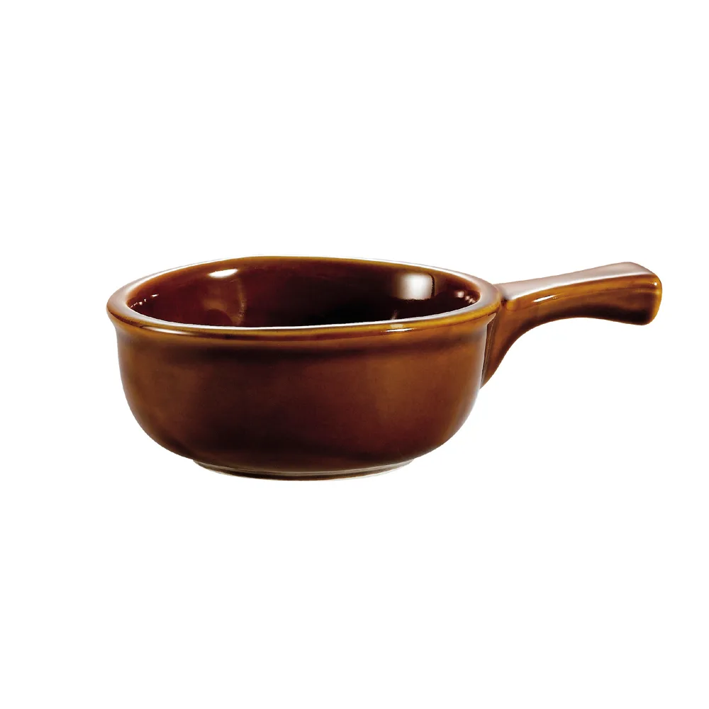 CAC China OC-15-H - Soup Crock Bowl, 15 oz (7½" L x 5" W x 2¼" H), Brown Ceramic, Safe - 1 Dozen