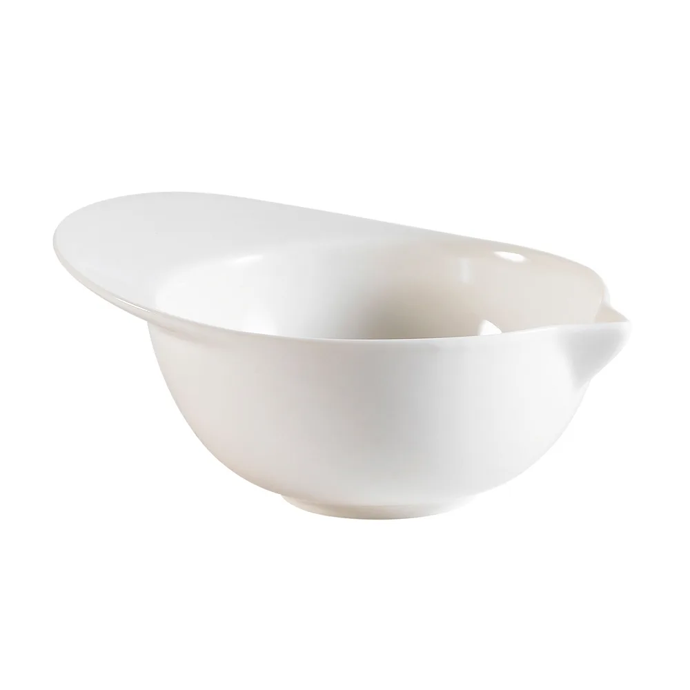 CAC China BH-6 Soup Bowl, 6 Oz., 5-1/2"L x 4"W x 2-1/4"H, Bone White Porcelain, Cap Shape, 1 Dozen