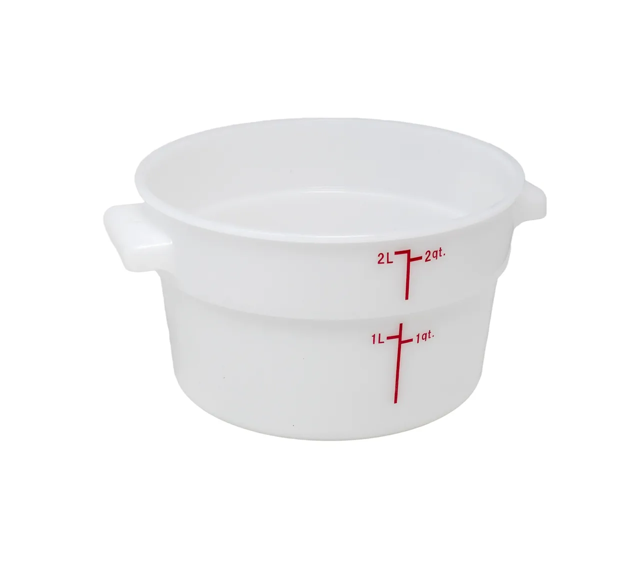 Omcan USA 80227 2-Qt Round Food Storage Container, White Polypropylene, No Lid, Commercial Use