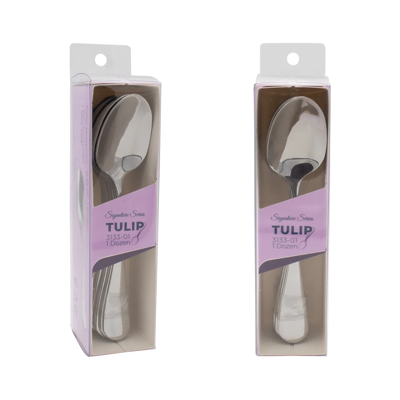 CAC China 3133-01 Tulip CPK Teaspoon, 6-1/8" Extra Heavy Duty, 18/0 Stainless Steel - 1 Dozen