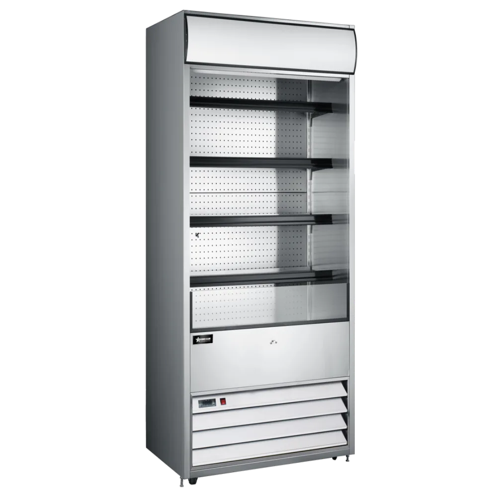 Omcan USA 48479 30" Vertical Open Air Merchandiser, Stainless Steel, 5 Shelves, 15.5 cu. ft.