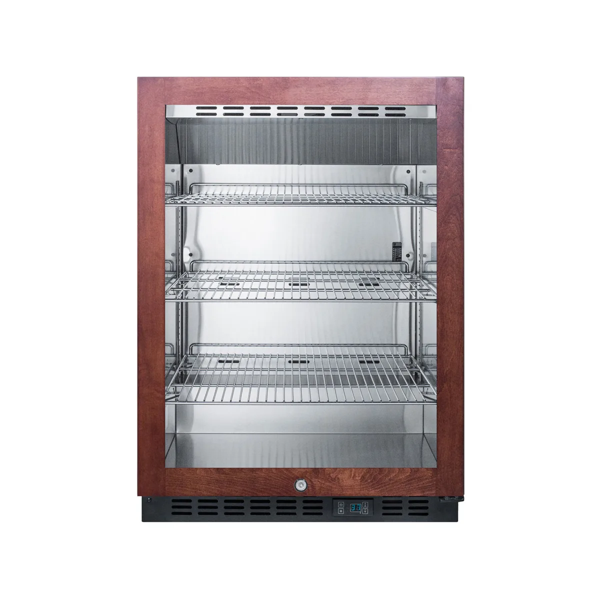 Summit SCR610BLPNR 24" Beverage Center w/ Glass Door, Black Exterior, 5 cu.ft