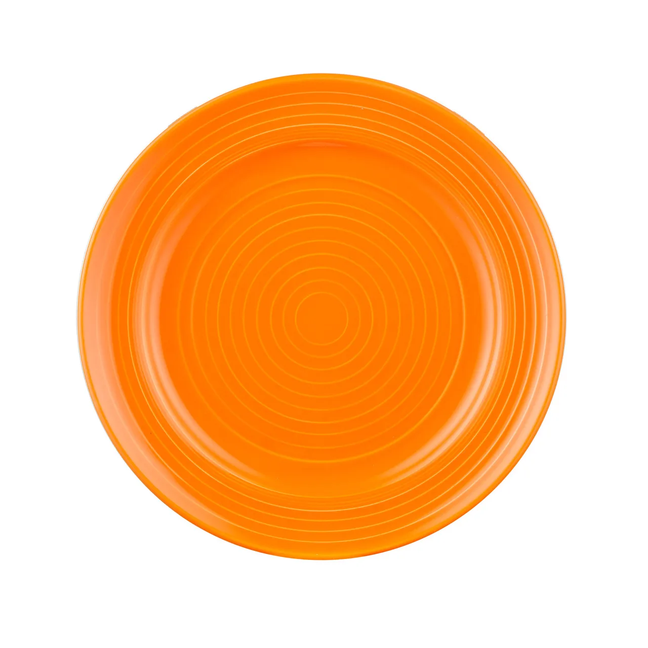 CAC China TG-6-TNG Tango Plate – 6-1/2" x 7/8" Round, Embossed Rim, Porcelain, Tangerine – 1 Dozen