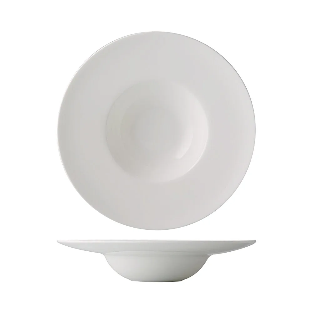 CAC China GDC-309 Soup Bowl 9" Dia. 1-7/8" H 8 oz Bone White Porcelain Vitrified - Dozen