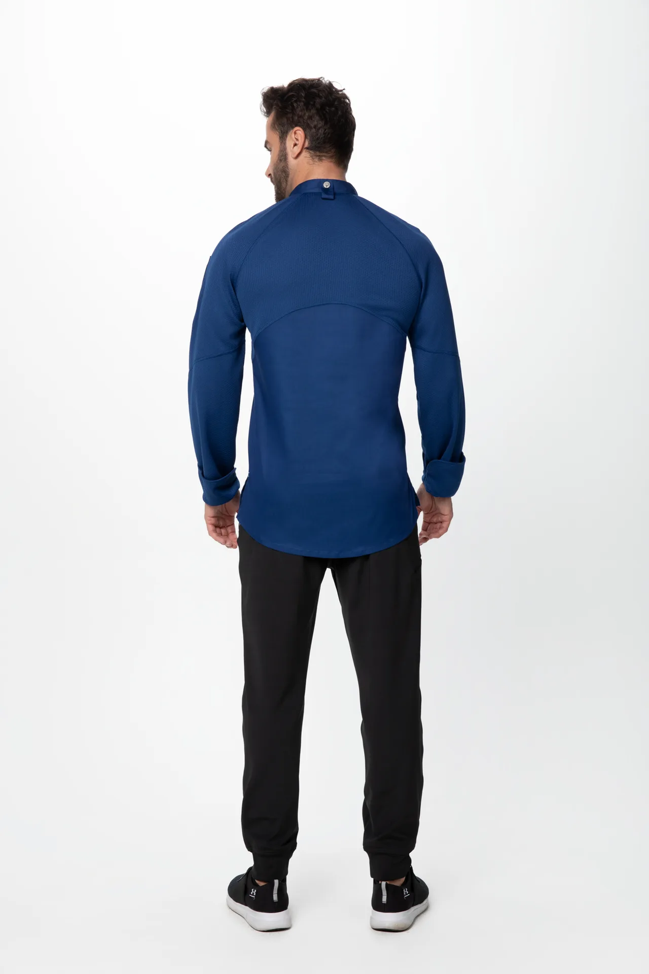 Chef Works CBZ02-OCB-2XL Nepal Chef Coat Sleeve Zipper Polyester Mesh Ocean Blue Size 2XL
