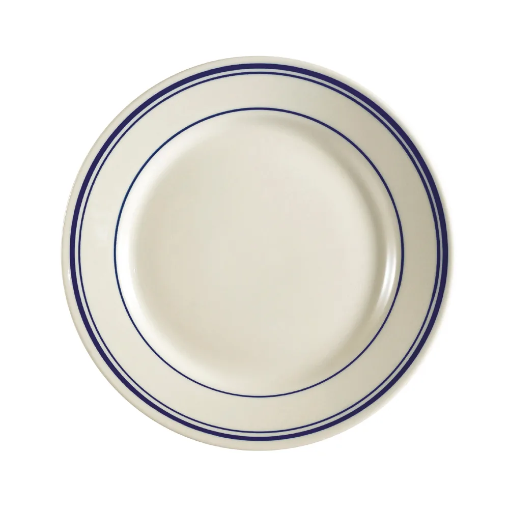 CAC China BLU-7 Blue Plate – 7-1/8" Dia. x 3/4" H, Rolled Edge, Ceramic, Dishwasher Safe – 1 Dozen