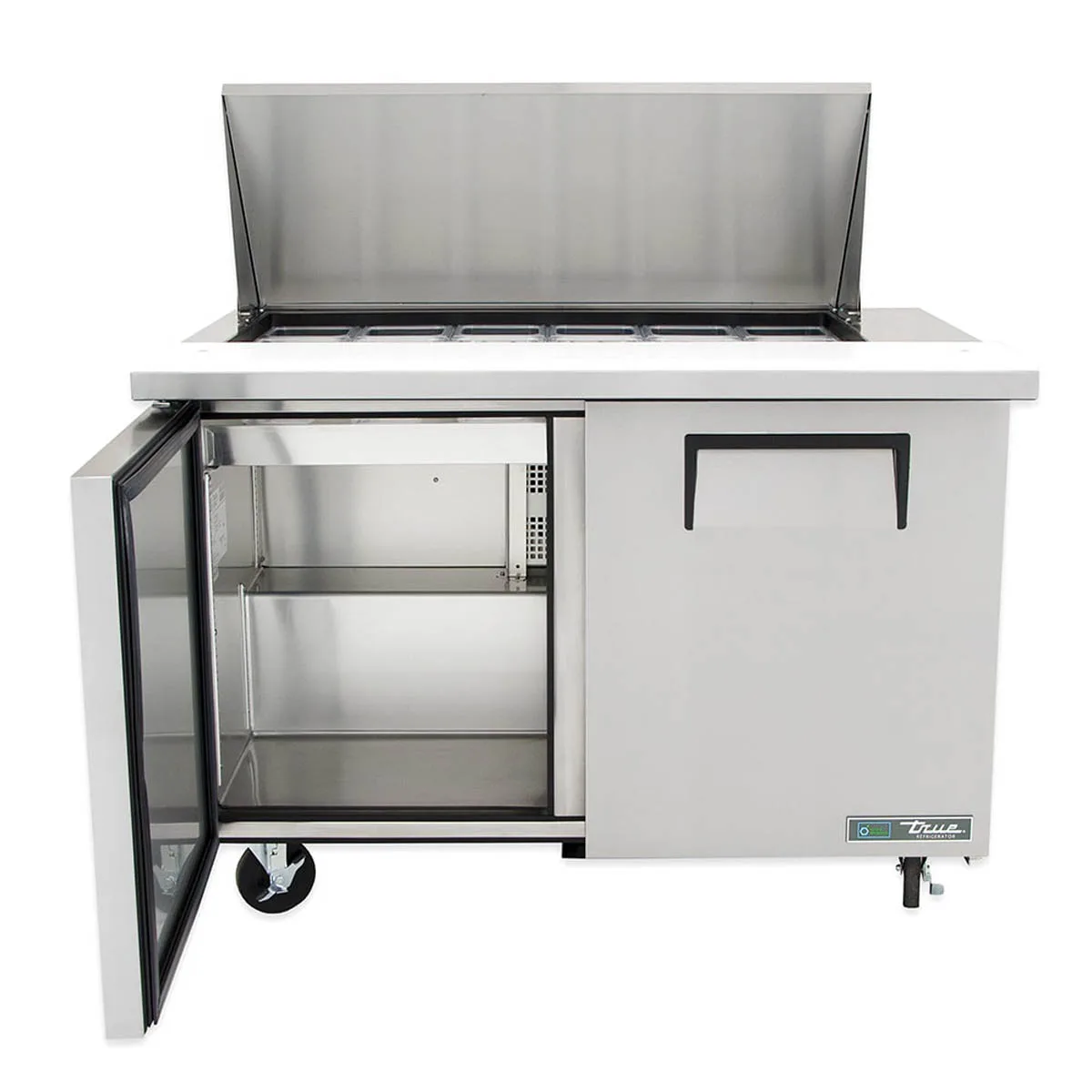 True TSSU-48-18M-B-HC 48" Mega Top Sandwich/Salad Prep Table w/ 2 Doors 18 Pans