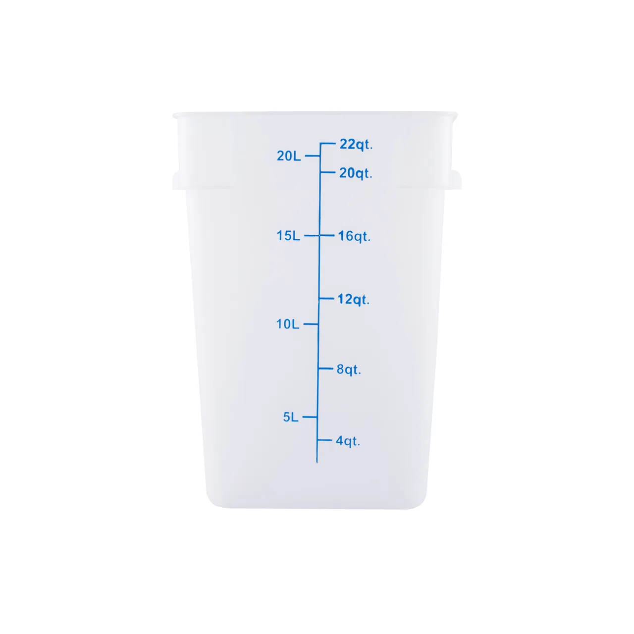 CAC China FS2P-SQ22T 22‑Qt Sq Stackable Storage Container, Polypropylene, Translucent, BPA‑Free