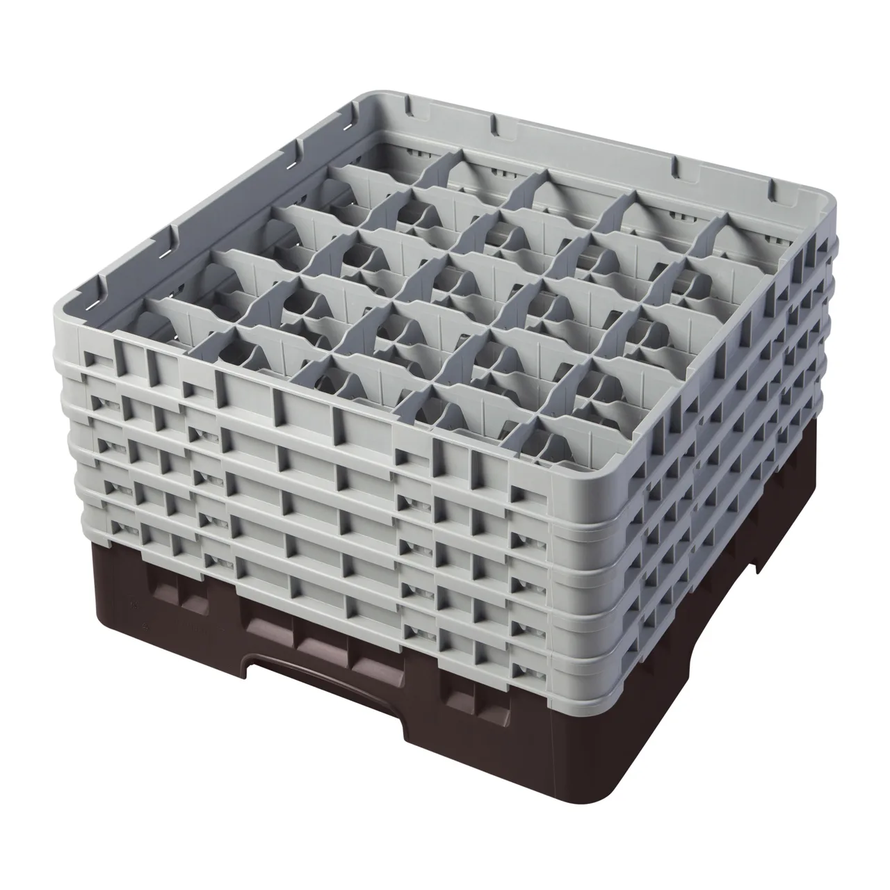 Cambro 25S958167 Camrack Glass Rack, Full Size, 19-3/4 x 19-3/4, 25 Compartments, Brown, HACCP Compliant