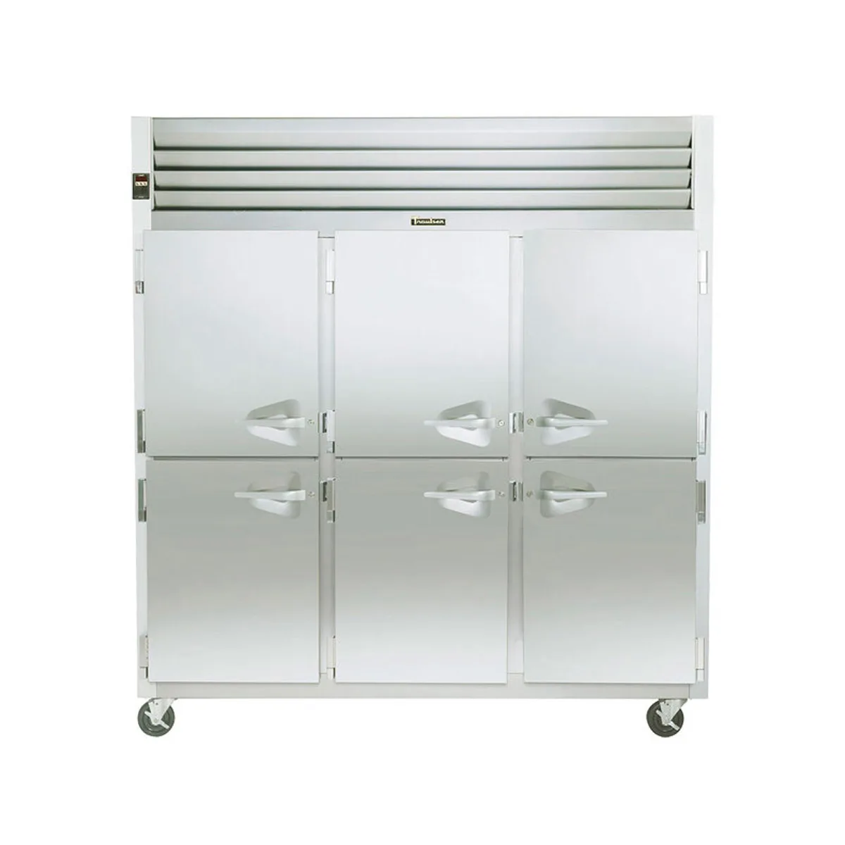 Traulsen G31001 76" 3-Section Reach-In Freezer, 6 Half Solid Doors, Top Mounted, 69 cu. ft., Stainless Steel Front