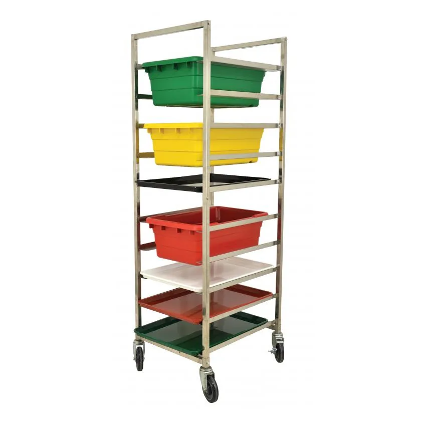 Omcan USA 27542 Stainless Steel Mobile Full Size Universal Pan Rack w/ (10) 18" x 26" Pan Capacity