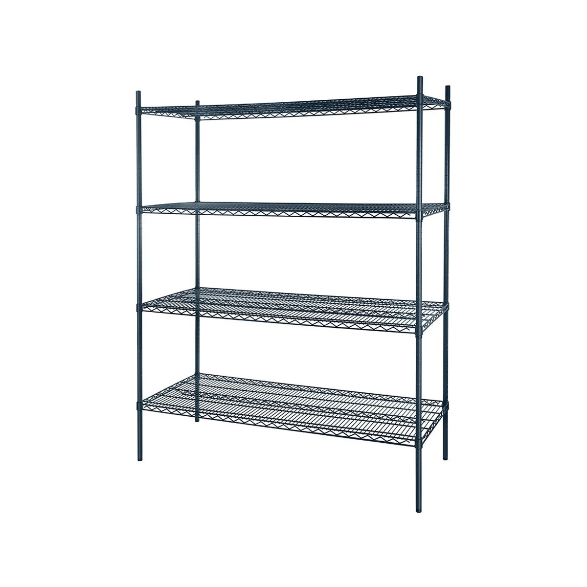 Atosa USA MWSSE186074 4-Shelf Slate Gray Epoxy Coated Shelving Kit w/ 74" Posts - 18" x 60"