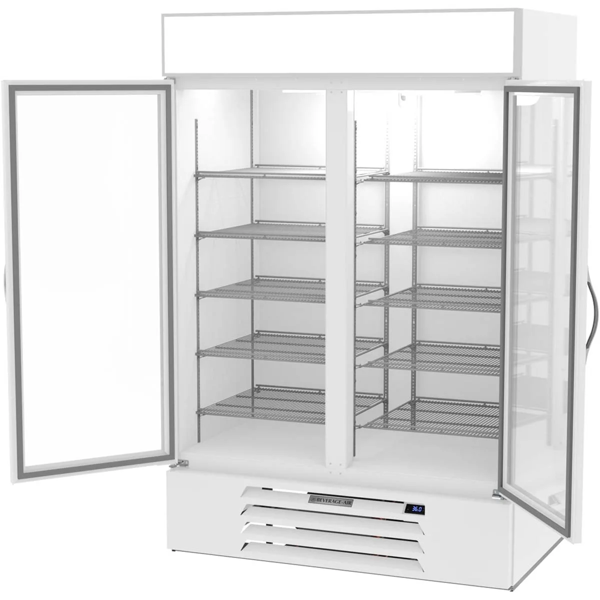 Beverage Air MMR49HC-1-W 52" Two Glass Door Merchandiser Refrigerator in White, 46.15 cu. ft.