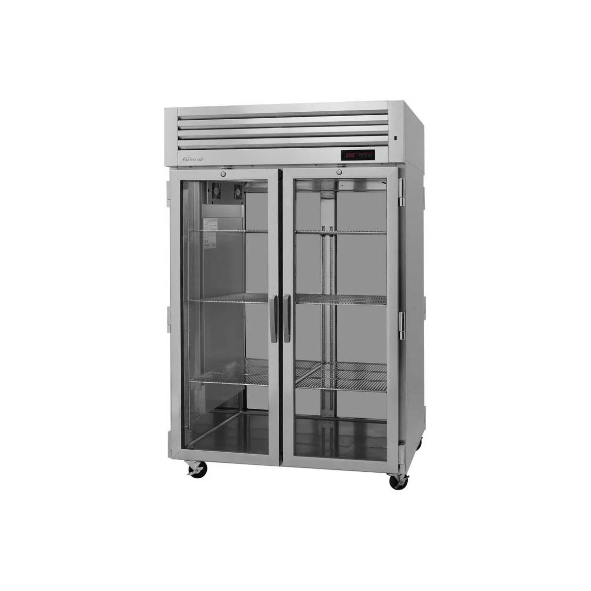 Turbo Air PRO-50H-GS(SG)-PT 2-Section Pass-Thru Heated Holding Cabinet, 48.7 cu ft, Glass & Solid Doors, 3000W, 6 Shelves, Stainless Steel