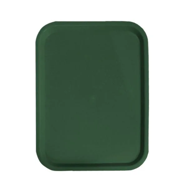Omcan USA 80095 Fast Food Tray – Rectangular Basket Weave, 12" x 16", Green Polypropylene, NSF