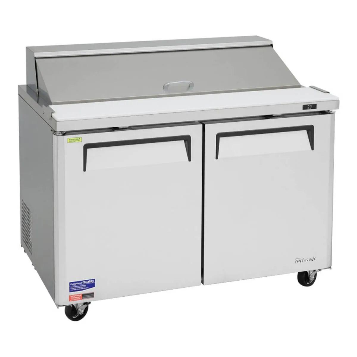 Turbo Air MST-48-N 48" Two Section Sandwich / Salad Prep Table w/ 2 Doors, 12 Pans
