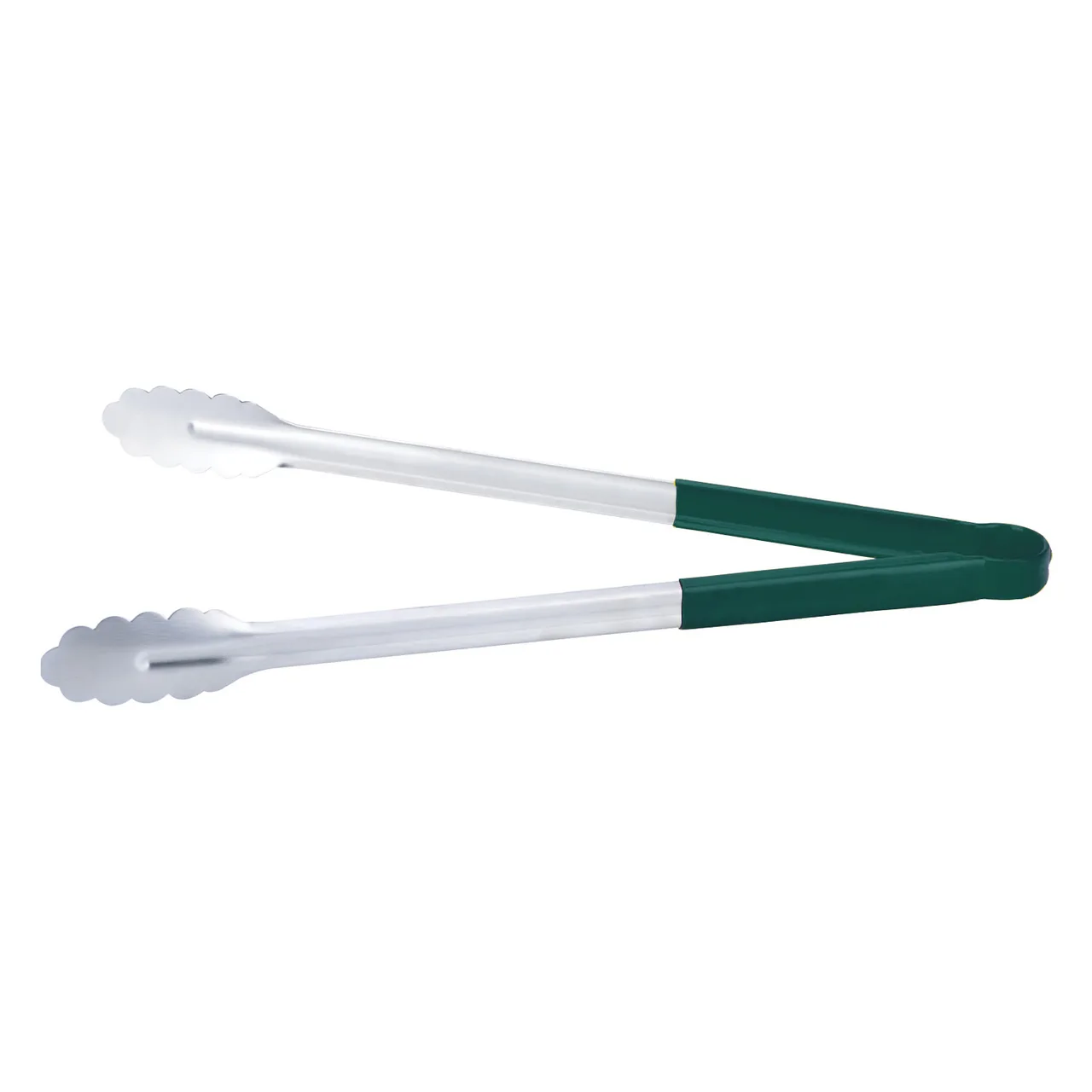 CAC China STCH-16GN Utility Tongs, 16" Heavy-Duty Stainless Steel, Green Handle