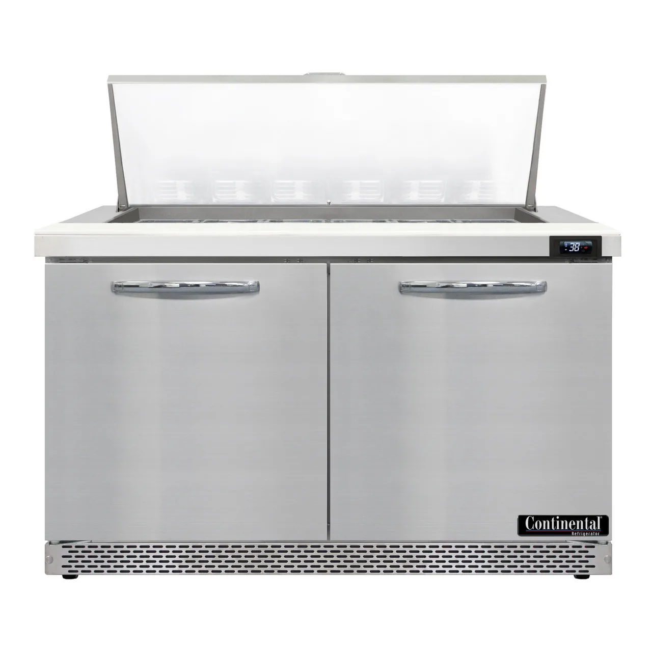 Continental Refrigerator SW48N18M-FB 48" Mega Top Sandwich Prep Table w/ 2 Doors, 18 pans