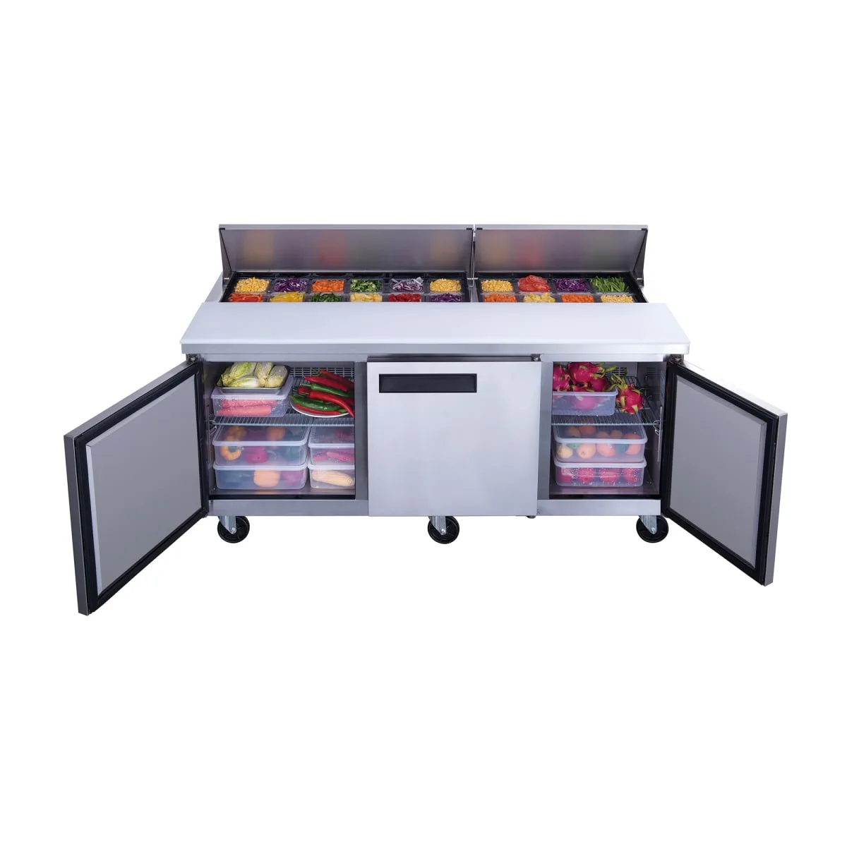 Dukers DSP72-18-S3 72 1/2" Sandwich/Salad Prep Table w/ Refrigerated Base, 115v