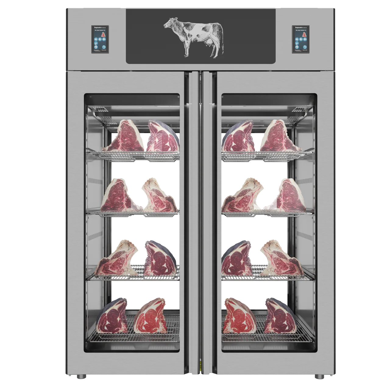 Omcan USA 48047 - Stagionello Dry Age 3.0 Twin Cabinet, 49.5 cu ft, 77 lb shelves, 1300W, 220-240V, 15A, Umiright, 304SS