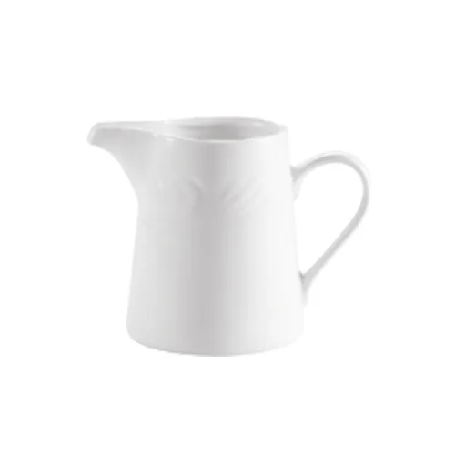 CAC China RSV-PC - 6 oz Creamer Pitcher, 3‑3/4" L x 2‑1/4" W x 3‑1/2" H, Porcelain Handle - 1 Dozen