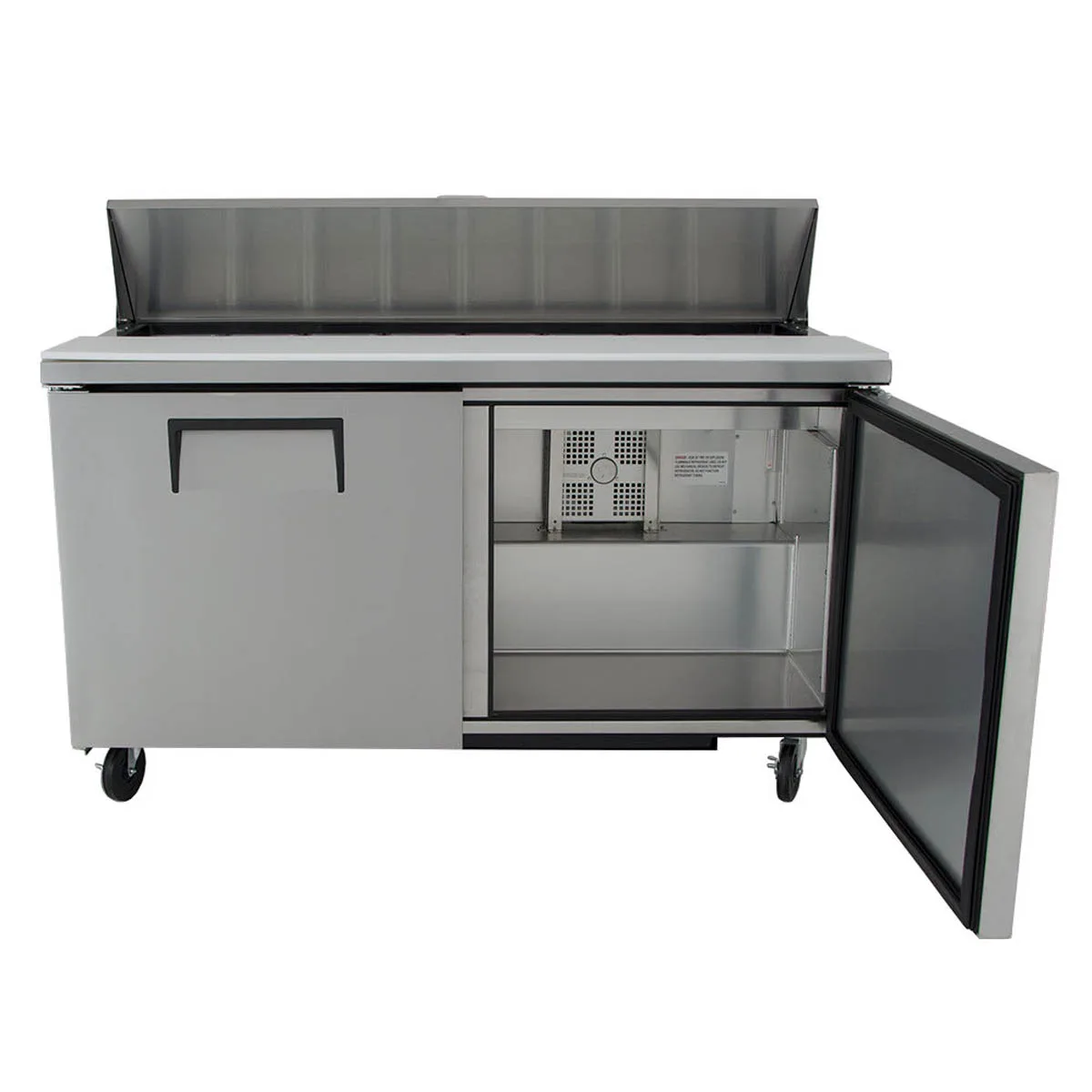 True TSSU-60-16-HC 60" Two Section Sandwich / Salad Prep Table w/ 2 Doors, 16 Pans