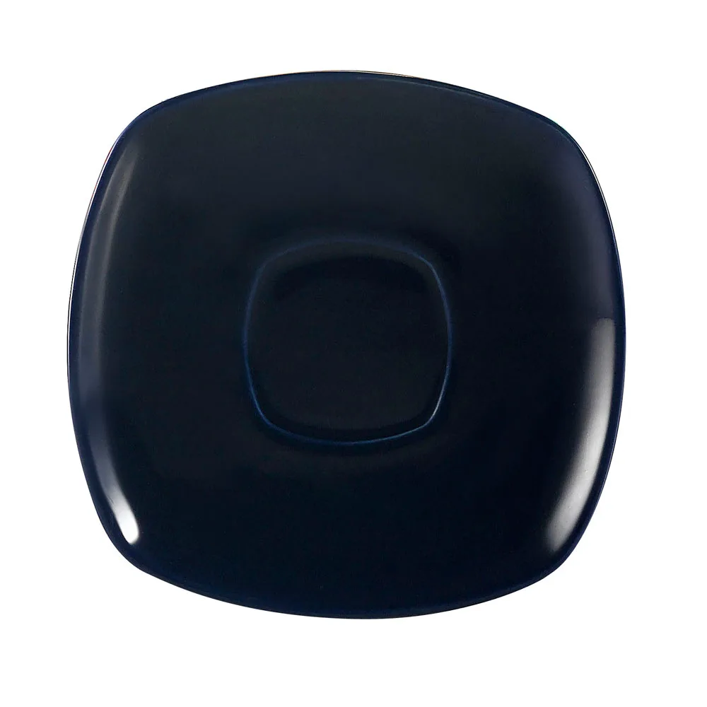 CAC China KC-2-CBU Square Stoneware Saucer, 6" x 6" x 0.75", Cobalt Blue, Dishwasher Safe - 1 Dozen