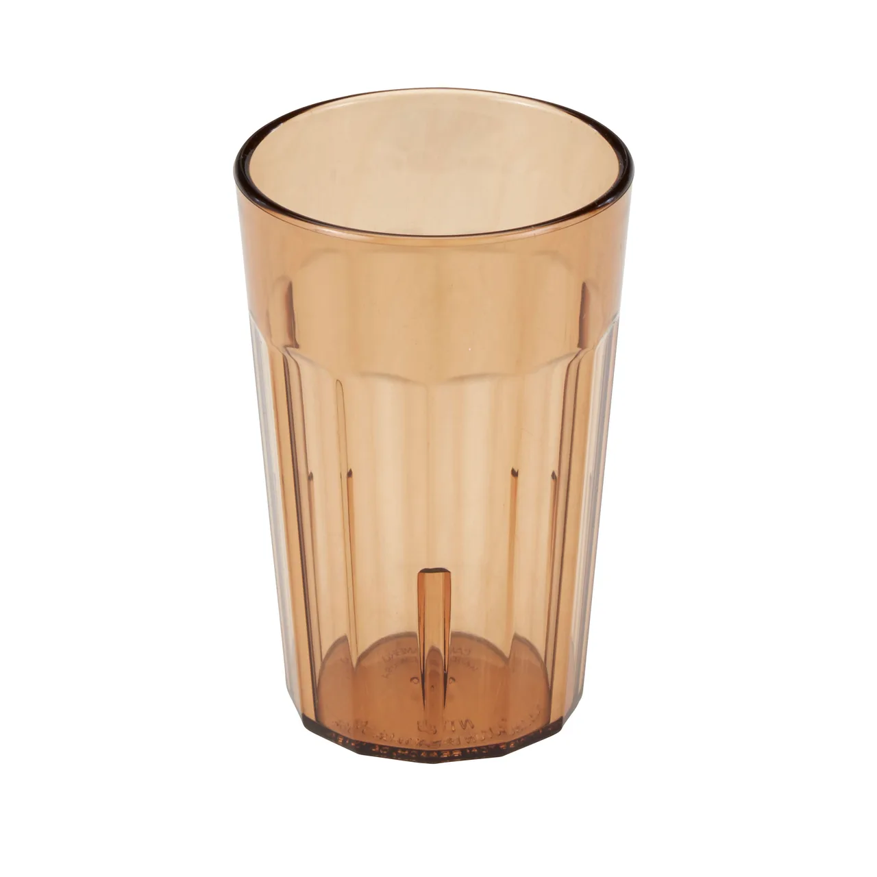 Cambro NT8153 Newport 8‑oz Fluted Tumbler, Amber SAN 2‑11/16" Diameter Dishwasher‑Safe Made in USA