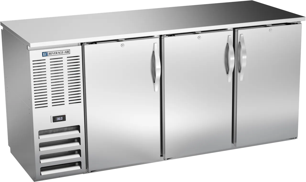 Beverage Air BBN72HC-PT-S Pass-Thru, 72" x 30-1/8" x 34" (19.6 cu ft), 6 Doors, Stainless, R290