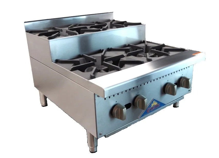 Comstock-Castle CSSUHP24 28" Countertop Gas Hotplate with Manual Controls, (4) 30,000 Btu Cast Iron Burners