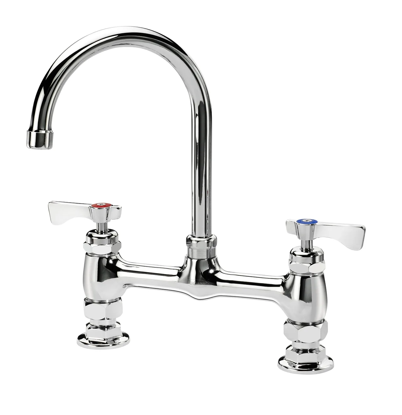Krowne 15-801L Royal Series Low Lead Deck Mount Faucet w/ 8" Centers, 6" Gooseneck Spout