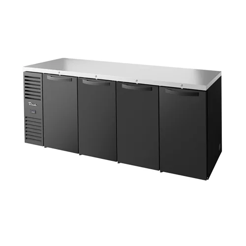 True TBR92-RI Back Bar Cooler, 92" W x 24" D, 4‑Door, Top, LED, Side‑Mounted R290, 182‑Can Capacity
